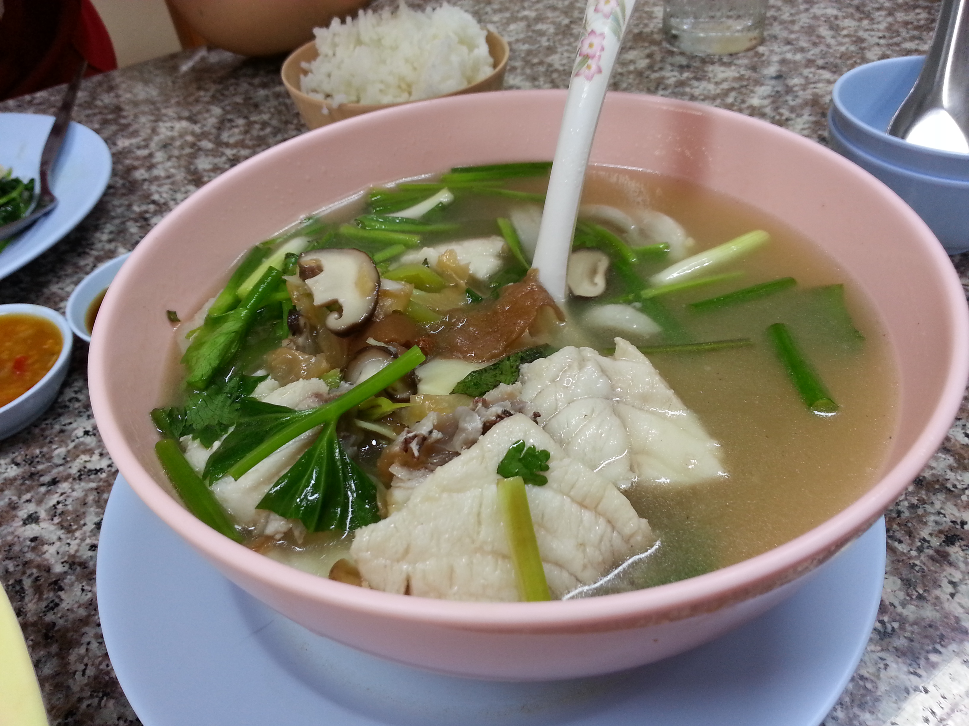ปลากระพงต้มเกี๊ยมบ๊วย